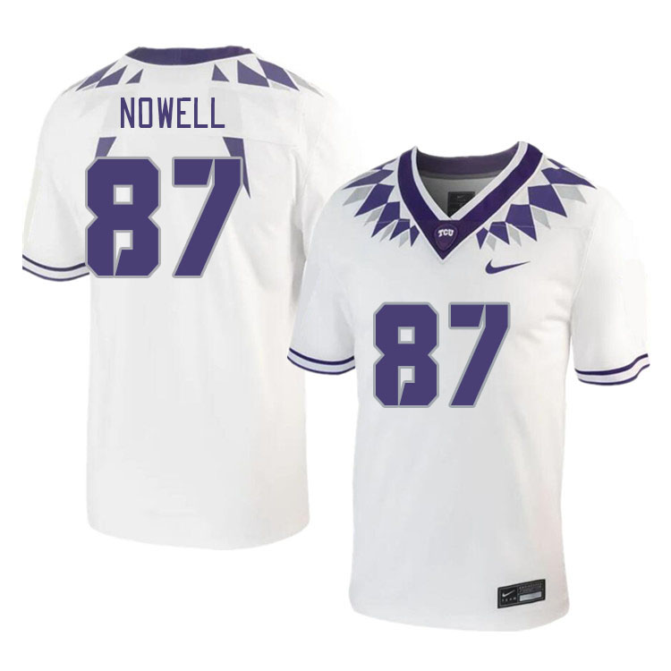 Men #87 Blake Nowell TCU Horned Frogs 2023 College Footbal Jerseys Stitched-White